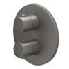 IVY Bond Partie apparente - pour mitigeur thermostatique encastré - 1 robinet d'arrêt séparé - rosace ronde - Metal black brossé PVD SW1030951