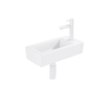 FugaFlow Efficiente Pietra Ensemble fontaine - 37,5x18,5x9cm - céramique - trou de robinet à droite - robinet de fontaine blanc mat - bouchon de vidange - siphon abaissé - Blanc brillant SW1442195
