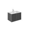Crosswater Limit Badkamermeubelset - 70x45x45cm - 1 lade - glazen wastafel - steelwood/anthracite (hout) SW1126151