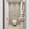 Adema Salina 2.0 Ensemble WC - 48.5x36x32cm - fond profond - sans bride - réservoir encastré QeramiQ - abattant softclose - déclipsable - abattant WC - plaque de commande en plastique beige - boutons ronds - blanc SW1474583