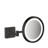 Hansgrohe AddStoris make-upspiegel – rond Ø16 cm – LED-verlichting – 3x vergrotend – Zwart mat SW651621