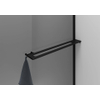 Aloni Paroi de douche - 100x200cm - coins arrondis - verre fumé - verre de sécurité - 6mm - porte-serviettes - noir mat SW1418826