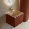 MONDIAZ KURVE-DLUX Meuble de salle de bains 50 cm couleur Ruby avec 1 tiroir et 0 porte. Lavabo GRUNNE Central 1 trou de robinet Arena. SW1431453
