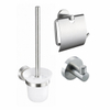 Fortifura Calvi Toiletset - toiletrolhouder met klep- toiletborstel - handoekhaak - geborsteld RVS PVD (RVS) SW1390015