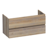 BRAUER Solution Wastafelonderkast - 100x46x50cm - 2 softclose greeploze lades - 1 sifonuitsparing - hout - Vintage oak SW393211