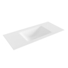 Mondiaz CLOUD wastafel - 100x46x0.9cm - wasbak midden - zonder kraangat - mat talc (wit) SW428287