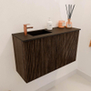 Mondiaz JOYA 70cm toiletmeubel - kleur Walnut - Wastafel FAYE positie Links 1 kraangat kleur Urban. SW1421363
