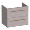 BRAUER Trust meuble de salle de bains sous‑lavabo peu profond 60 sans poignées rapportées 2 tiroirs à fermeture en douceur et 1 découpe pour siphon - Timber Greige SW1204088