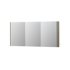 INK SPK2 spiegelkast – 160x74x14 cm – 3 deuren, dubbelzijdige spiegeldeuren – Greige eiken SW439891