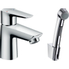 Hansgrohe Talis e 1 greeps wastafelkraan - met handdouche en doucheslang - 160cm - hoogglans chroom SW28993