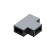 Fortifura Galeria T-verbindingstuk - voor combinatie van stabilisatiestangen tussen vaste wand - met zijwand - PVD - geborsteld gunmetal (antraciet) SW798737
