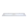 HR Badmeubelen Thin lavabo en pierre composite 140,5x2x45,5cm double blanc mat 2 trous de robinet SW235801