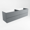 Mondiaz VICA meuble sous-lavabo - 170x45x50cm - 4 tiroirs - découpe à droite - softclose - Plata SW1016586
