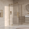 BRAUER Stellar Cabine de douche - 100x80x200cm - porte battante - revêtement verre - réversible - verre clair - PVD or brossé SW1417996