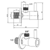 Differnz Hoekstopkraan 1/2 x 3/8 Gunmetal SW705239