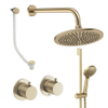 Crosswater MPRO Module ensemble de douche pluie encastré – douche de tête Ø 30 cm – 2 leviers – vidage de baignoire – laiton brossé SW1472434