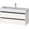 Duravit Ketho.2 Wastafelonderbouwkast - met 2 laden - voor enkele wastafel - 118.4x46x54.9cm - met grepen antraciet - hoogglans wit SW772941