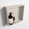 Mondiaz EASY Niche de salle de bains 29.5x29.5x8cm encastrable/à monter Solid Surface Linen/Linen SW643622