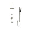 Hotbath Cobber IBS20 Ensemble de douche de tête encastré - bras de plafond 30 cm - douche de tête ronde 30 cm - douchette 3 jets - barre de douche - nickel brossé SW440662