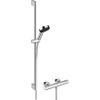 Hansgrohe Pulsify Select S Set de barre de douche - EcoSmart - douchette à main - mitigeur thermostatique - barre de douche 90 cm - support coulissant - flexible de douche - chrome SW1186267