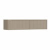 H&R Badmeubelen Juice Wastafelonderkast - 180x45x40cm - linkerhoek afgerond - 3D-front - 2 lades - geïntegreerde greep - olive SW1260451