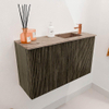 Mondiaz JOYA-DLUX 70cm toiletmeubel - kleur Shadow - Wastafel FAYE positie Rechts 1 kraangat kleur Arena. SW1424793