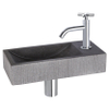 Differnz Ribble pack lave-mains – 38 x 18 x 8 cm – pierre naturelle noire – robinet chromé à croisillon SW705415