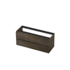 Ink fineer meuble sous lavabo 120x52x45cm 2 tiroirs tourniquet sans poignée décor bois anthracite SW493850