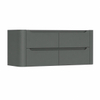 H&R Badmeubelen Juice Meuble sous-vasque - 120x45x50cm - coins arrondis - 4 tiroirs - poignée intégrée - Pétrole mat SW1489957