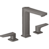 Hansgrohe Metropol Wastafelkraan - 160 met push open waste - met voorsprong vaste uitloop 15.2cm - geborsteld zwart chroom SW297577