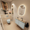 MONDIAZ TURE-DLUX Meuble toilette - 80cm - Greey - EDEN - vasque Frappe - position centrale - 1 trou de robinet SW1102814