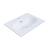 Arcqua Oval Inbouw Wastafel - 61x46x1.5cm - enkele wasbak - 1 kraangat - cast marble - glans wit SW1581346