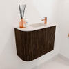 Mondiaz JOYA-DLUX 51.6cm toiletmeubel - ronding links kleur Walnut - Wastafel FAYE positie Rechts 1 kraangat kleur Meli. SW1424417