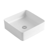Par Goof Vasque à poser - 38x13x38cm - Céramique - Carré - Brillant Blanc SW1177010