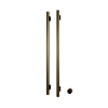 Hotbath &MORE Handdoekradiator - 38x115cm - rond - 2 stangen - verticaal - met schakelaar - PVD - geborsteld messing (goud) SW1245708