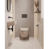 QeramiQ Dely Ensemble WC - réservoir encastré Qeramiq Flush - abattant slim - plaque de commande en pierre naturelle marbre foncé - boutons ronds - beige SW1578583