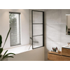 Riho Grid pare-baignoire - 80x150cm - pivotant - droite - 6mm - verre clair à grille - noir mat SW258610