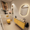 MONDIAZ TURE-DLUX meuble WC 100cm Ocher. EDEN lavabo Frappe position droite. Avec 1 trou de robinet. SW1102873