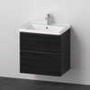 Duravit d-neo ensemble de meubles de salle de bain sous meuble 65x20x48cm 2 tiroirs softclose avec lavabo noir chêne mat SW642237