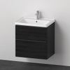 Duravit D-neo Meubelset - met wastafelonderbouwkast - met 2 laden - met softclose - 65x20x48cm - inclusief wastafel - eiken zwart SW642237