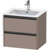 Duravit Ketho.2 Wastafelonderbouwkast - met 2 laden - 61x48x55cm - met grepen antraciet - basalt mat SW772210