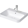 Duravit HappyD 2 Plus opbouwwastafel met kraangat met overloop 60x46cm met keramisch push-open ventiel wit SW297030