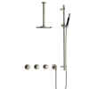 Hotbath Cobber IBS70 Regendoucheset - inbouw - 30cm plafondarm - 20cm ronde hoofddouche - staafhanddouche - glijstang - geborsteld nikkel (RVS) SW677987