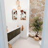 Mondiaz JOYA 100cm toiletmeubel - kleur Shadow - Wastafel FAYE positie Rechts 1 kraangat kleur Talc. SW1421445