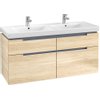 Villeroy & boch Subway 2.0 wastafelonderkast 128.7x59x44.9cm greep zilverkleurig mat Elm impresso SW118761 Villeroy & boch Subway 2.0 wastafelonderkast 128.7x59x44.9cm greep zilverkleurig mat Elm impresso SW118761