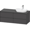 Duravit Ketho.2 Wastafelonderbouwkast - inclusief consoleplaat - met 4 laden - voor waskom rechts - 140x55x56.8cm - met handgrepen antraciet - grafiet mat SW772878