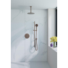Fortifura Calvi Colonne de douche pluie - encastrable - ronde - thermostatique - bras plafond - barre curseur - pomme 25cm - douchette ronde - cuivre brossé SW1189379