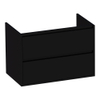 Saniclass New Future wastafelonderkast 80x46x55cm 2 softclose greeploze lades met 1 sifonuitsparing MDF hoogglans Zwart SW24869 Saniclass New Future wastafelonderkast 80x46x55cm 2 softclose greeploze lades met 1 sifonuitsparing MDF hoogglans Zwart SW24869