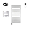 Sanicare HPW - Moda Elektrische Radiator - 120x60cm - 876W - wifi - thermostaat - zilver - linksonder - mat wit SW1448135