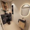 MONDIAZ TURE-DLUX Meuble toilette - 40cm - Washed Oak - EDEN - vasque Lava - position centrale - sans trou de robinet SW1104085